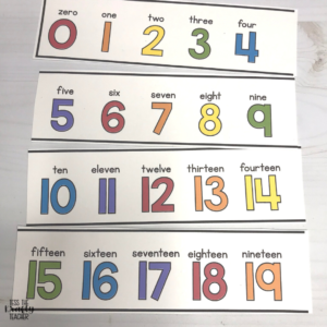 Rainbow number line picture math tools